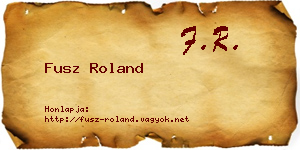 Fusz Roland névjegykártya